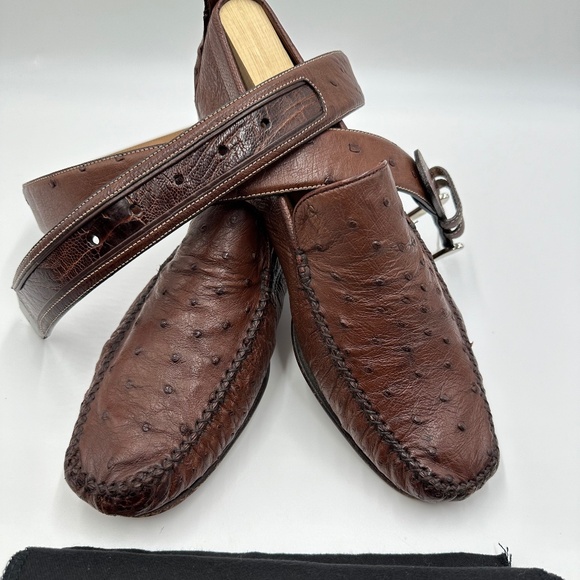 Mezlan Genuine Ostrich Loafers and matching belt (mens shoe 8 belt 36) main image 4